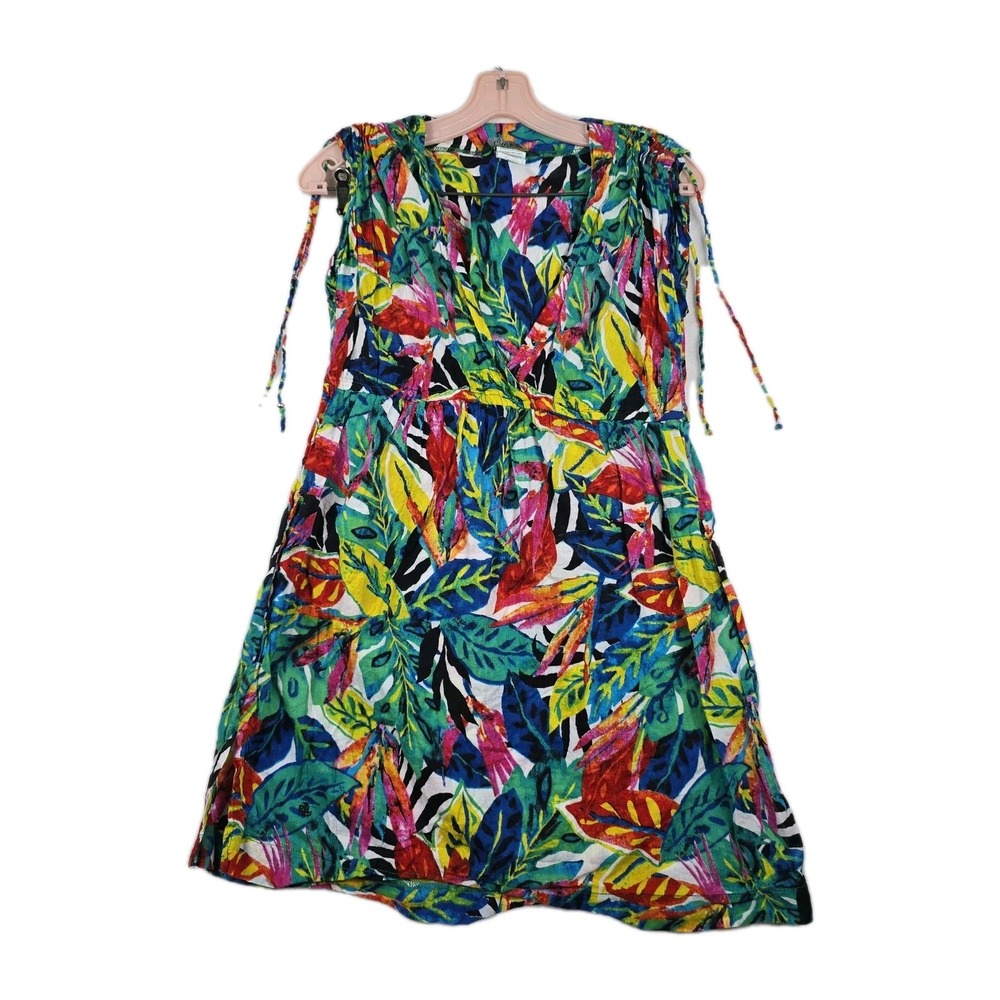 Ralph Lauren Tropical Print Cotton Beach Pool Cover-up Dress Women's Size Small